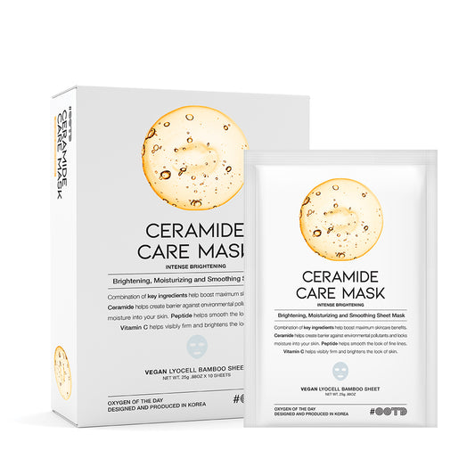 OOTD Ceramide Care Mask (10 Sheets) - Hydrating, Brightening and Anti-Aging. Korean Vegan Skincare