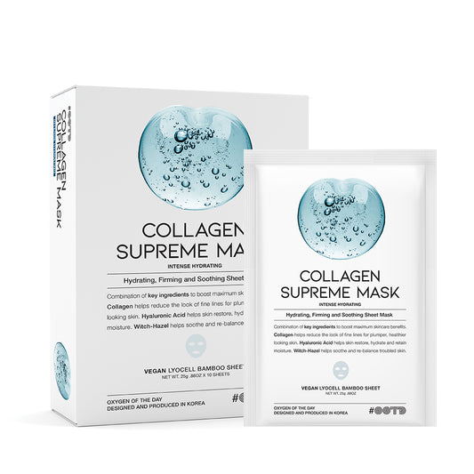 OOTD Collagen Supreme Mask (10 Sheets) - Moisturizing, Soothing and Firming